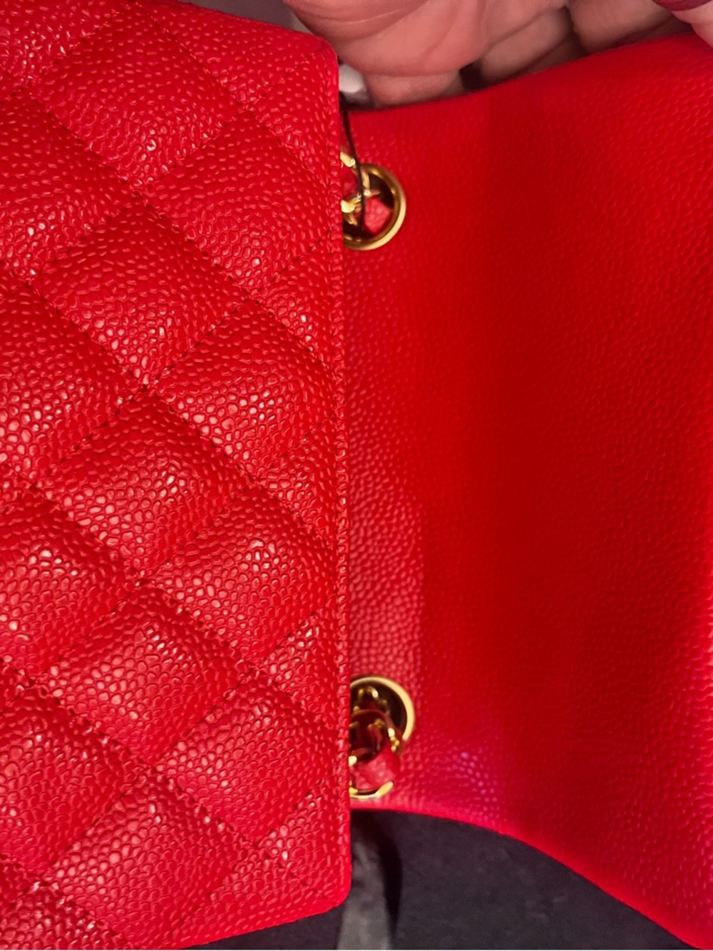 Chanel Quilted Mini Flap Bag in Bright Red leather - Picture 7 of 9